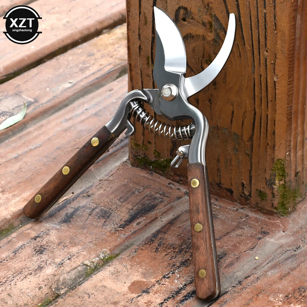 Easy to Operate Lightweight Wooden Handle Pruning Floral Garden Tree Branch Trim Scissors Bonsai Hand Tools Horticulture Pruners