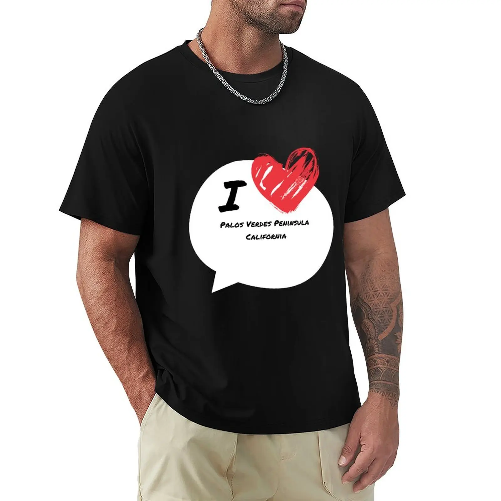 

Футболка I love Palos Verdes Peninsula California, футболки с рисунком для баскетбола, кавайная одежда, рубашки с рисунком, мужская дизайнерская футболка