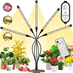 Remote LED Grow Lights Indoor Plants Full Spectrum Grow Flower Lamp 10 Dimmable Levels Hydroponic Greenhouse Tent Clip Phytolamp