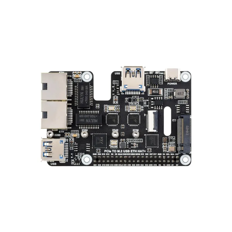 

Адаптер PCIe — USB 3.2 Gen1/2.5G ETH/M.2 NVMe для Raspberry Pi 5, поддерживает твердотельный накопитель NVMe Protocol M.2