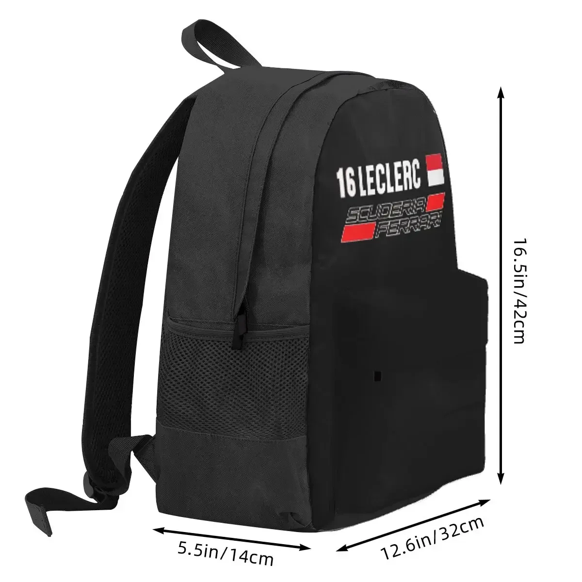 Charles Leclerc 16 Racing Car Backpack Daypack Large Capacity Kids BookBag School Bag Shoulder Bags for Men Women
