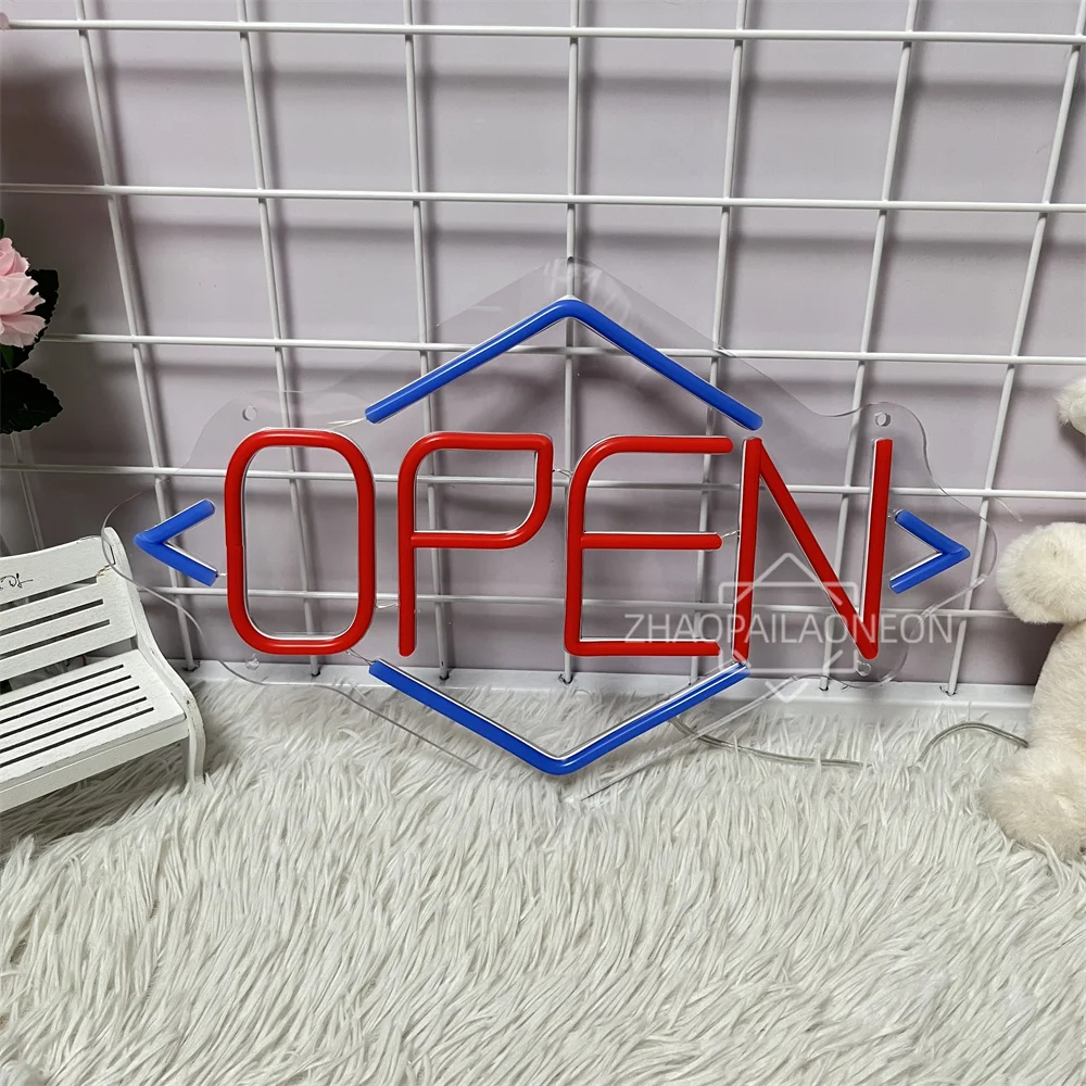 Open Neon LED Sign Coffee Shop Wall Hanging Decor Cafe Bar Business Neon Lights for Restaurant Open Decoration Neon Signs