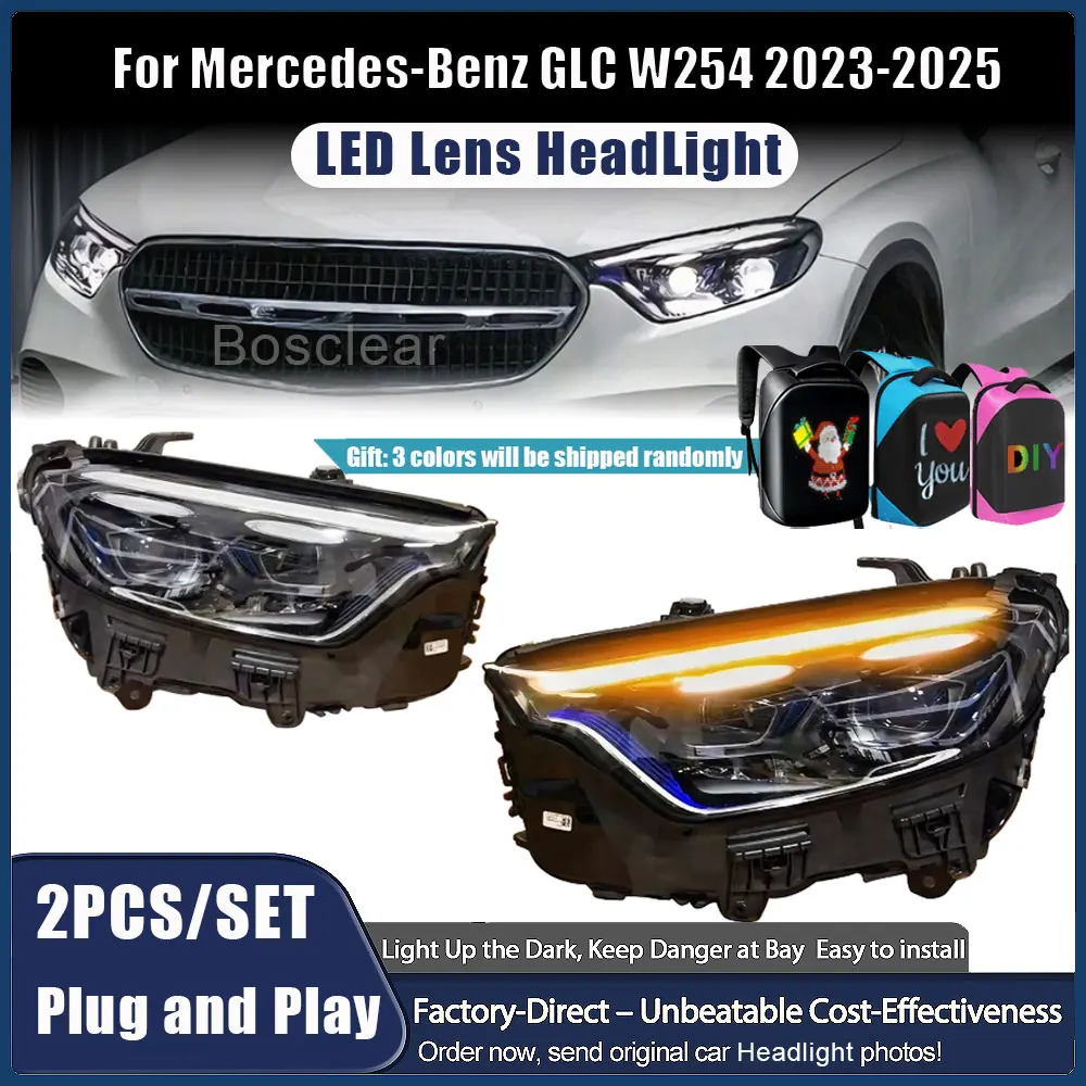 LED Headlights Assmebly for Mercedes Benz GLC W254 X254 2023-2025 Auto Light System DRL Front Light Driving Lights Lens Headlamp