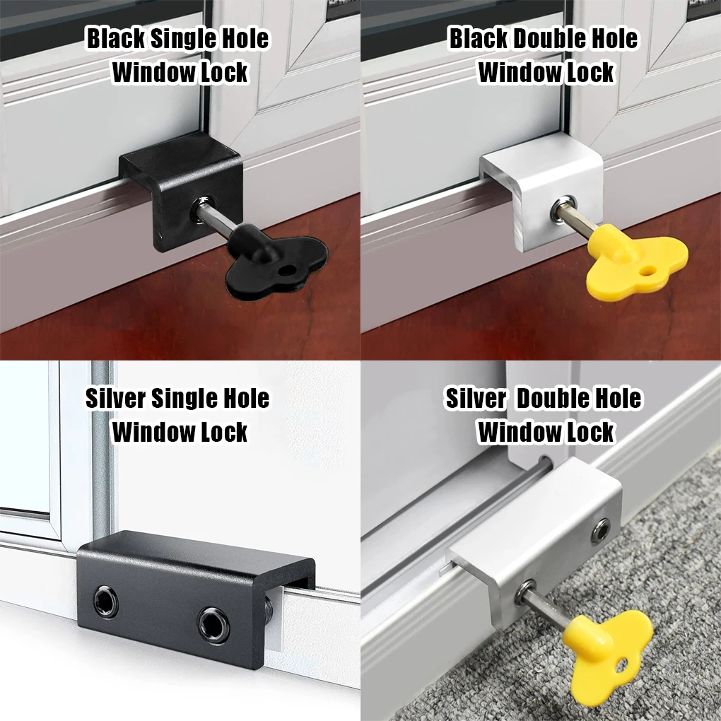 6piece Easy To Install Door Lock - Strong And Durable For Enhanced Security Office Window Lock
