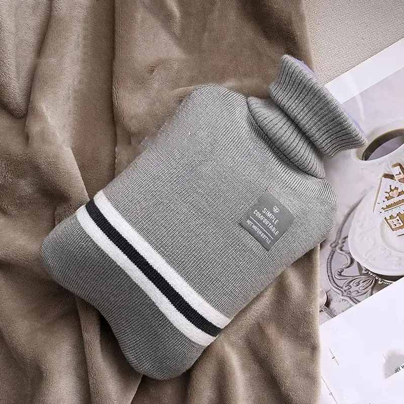 1L Or 2L Hot Water Bottle With Knitted Cover Large Capacity Hot Water Bag For Female Warm Belly Hands Inject Water Hot Water Bag