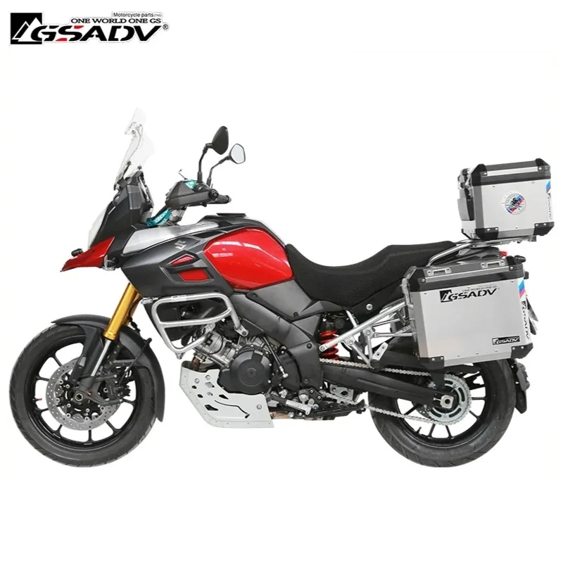 Aluminum Alloy Side Box Pannier Top Case Suitcase Rear Motorcycle Trunk Stainless Steel Rack for Suzuki V-Strom DL1000