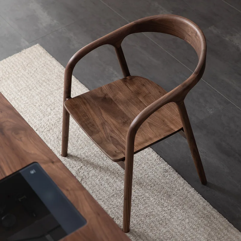 

North American black walnut dining chair home leisure