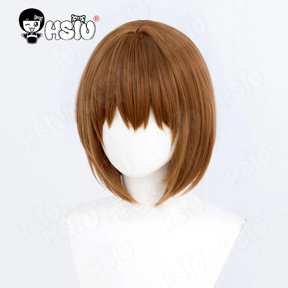 Frisk chara Parrucca Cosplay Parrucca sintetica in fibra「HSIU」30Cm Parrucca corta marrone chiaro + berretto per parrucca Parrucca di Halloween Parrucca cosplay UNDERTALE Chara