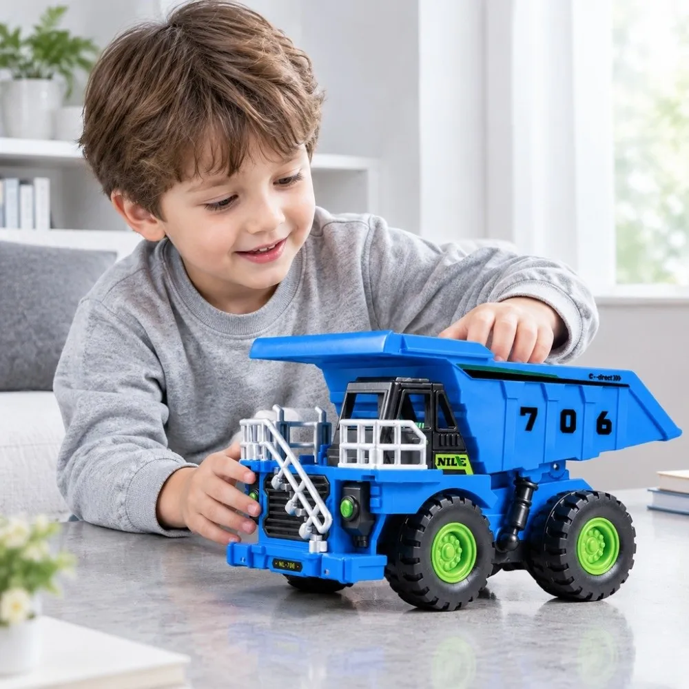 Fun Mini Size Inertia Car Toy Simulation Design Pull Back Function Engineering Car Toy Inertia Powered Car Toy Model Children