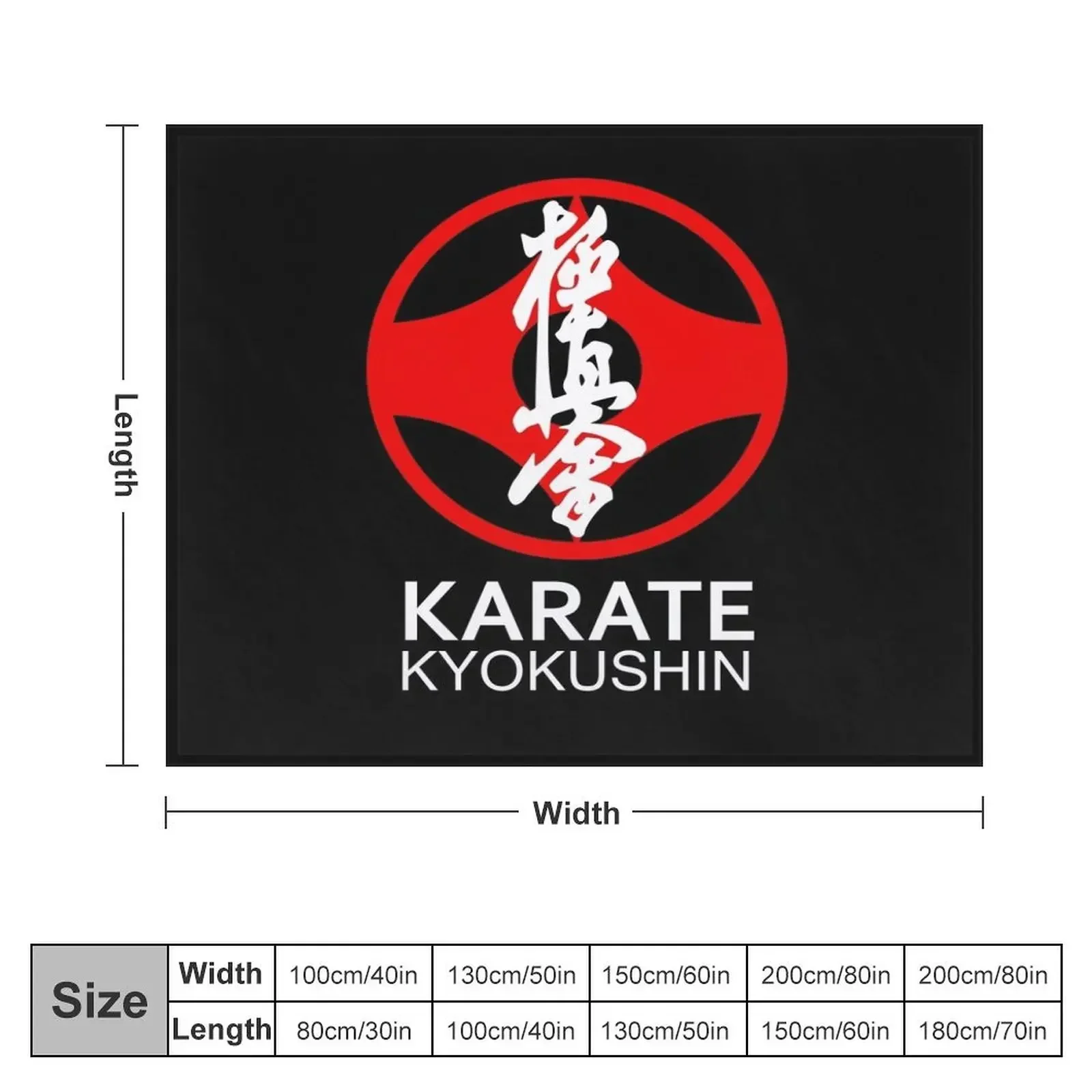 Kyokushin Karate Symbol and Kanji White Text Throw Blanket halloween Decorative Sofas Soft Blankets