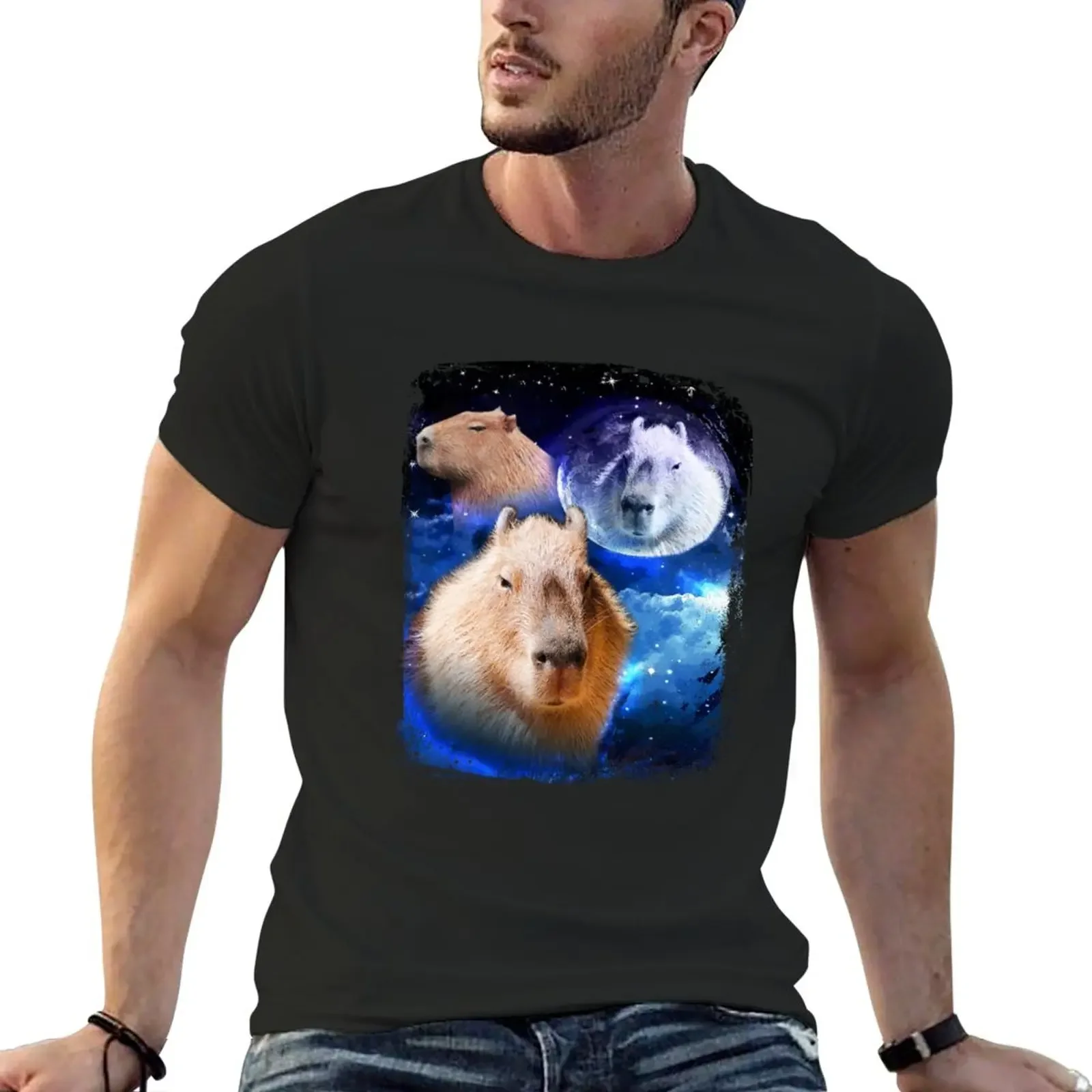 

Capybara meme T-Shirt plain Blouse customizeds customs design your own black t shirts for men