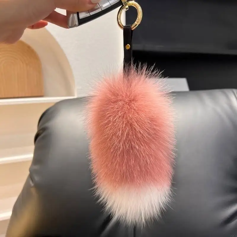 Animal Tail Furry Keyring Eye Catching Keychain Cosplay Furs Pendant Fashionable Accessory for Handbags and Backpacks 20CA