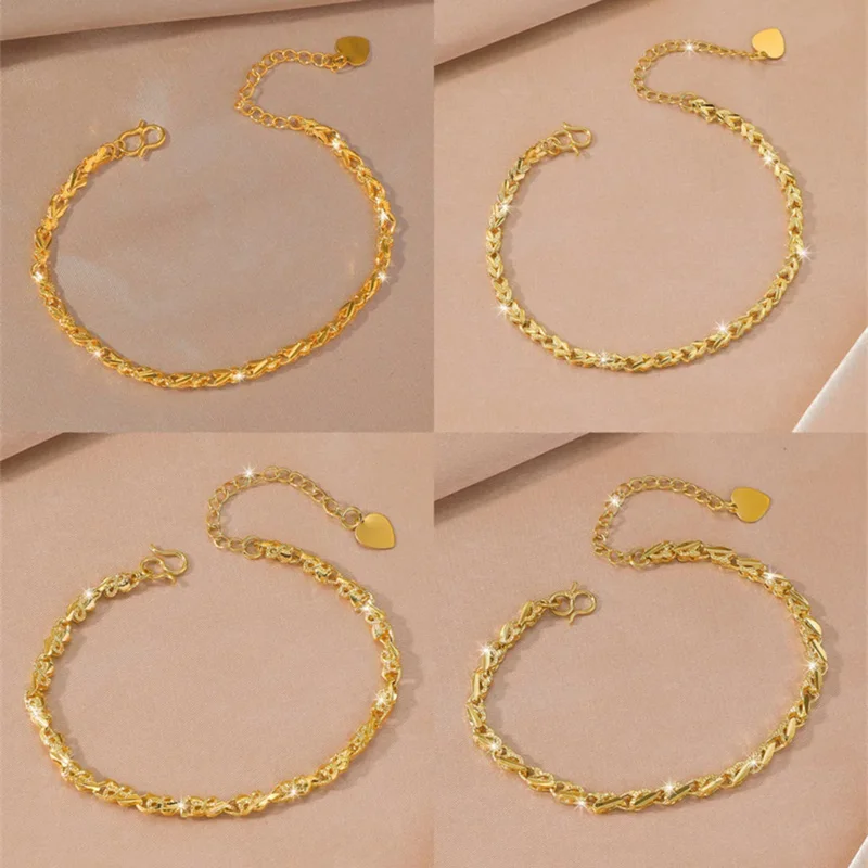 

Vietnam Shajin Women's Imitation Gold Bracelet Euro Coin Copper Plated 24K Gold Fine Bracelet Wedding Jewelry