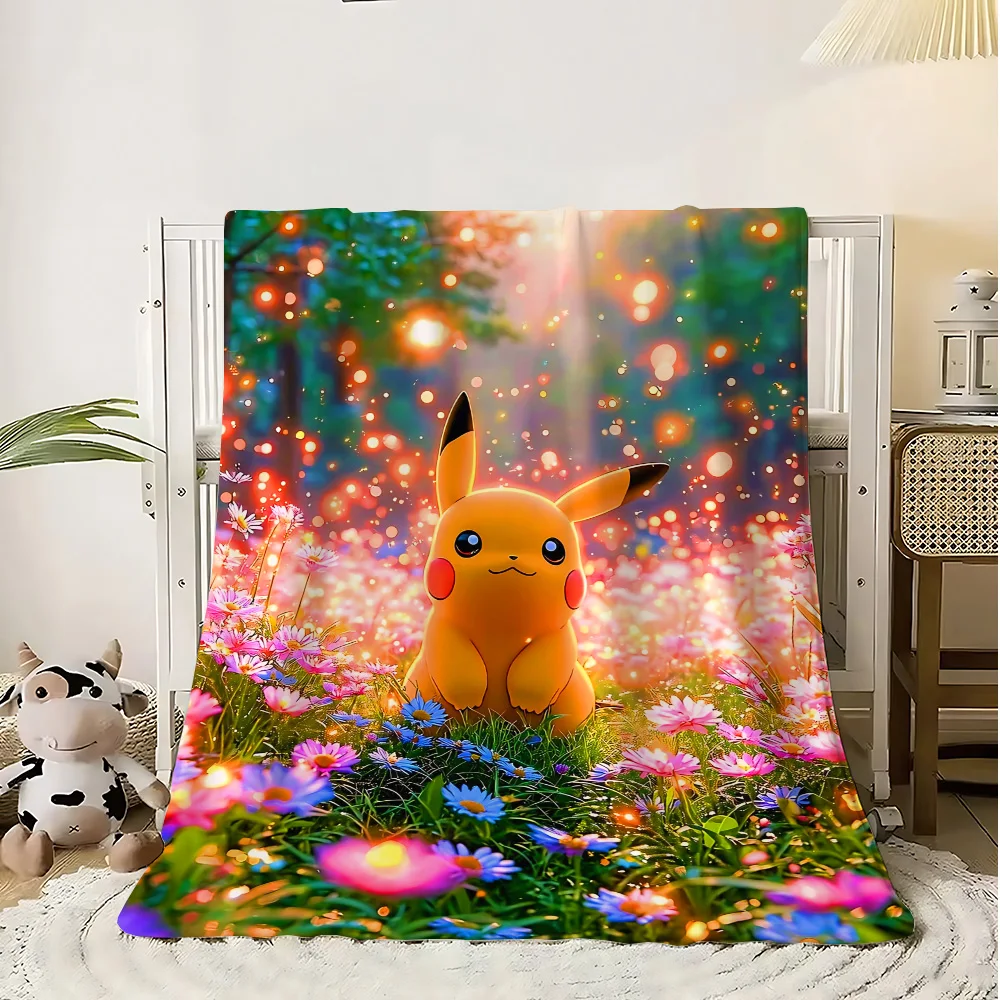 

Декоративные одеяла для дивана для кровати Kawaii Pokepokes, флисовое одеяло, украшение для школьной спальни, домашнее покрывало, теплая зима