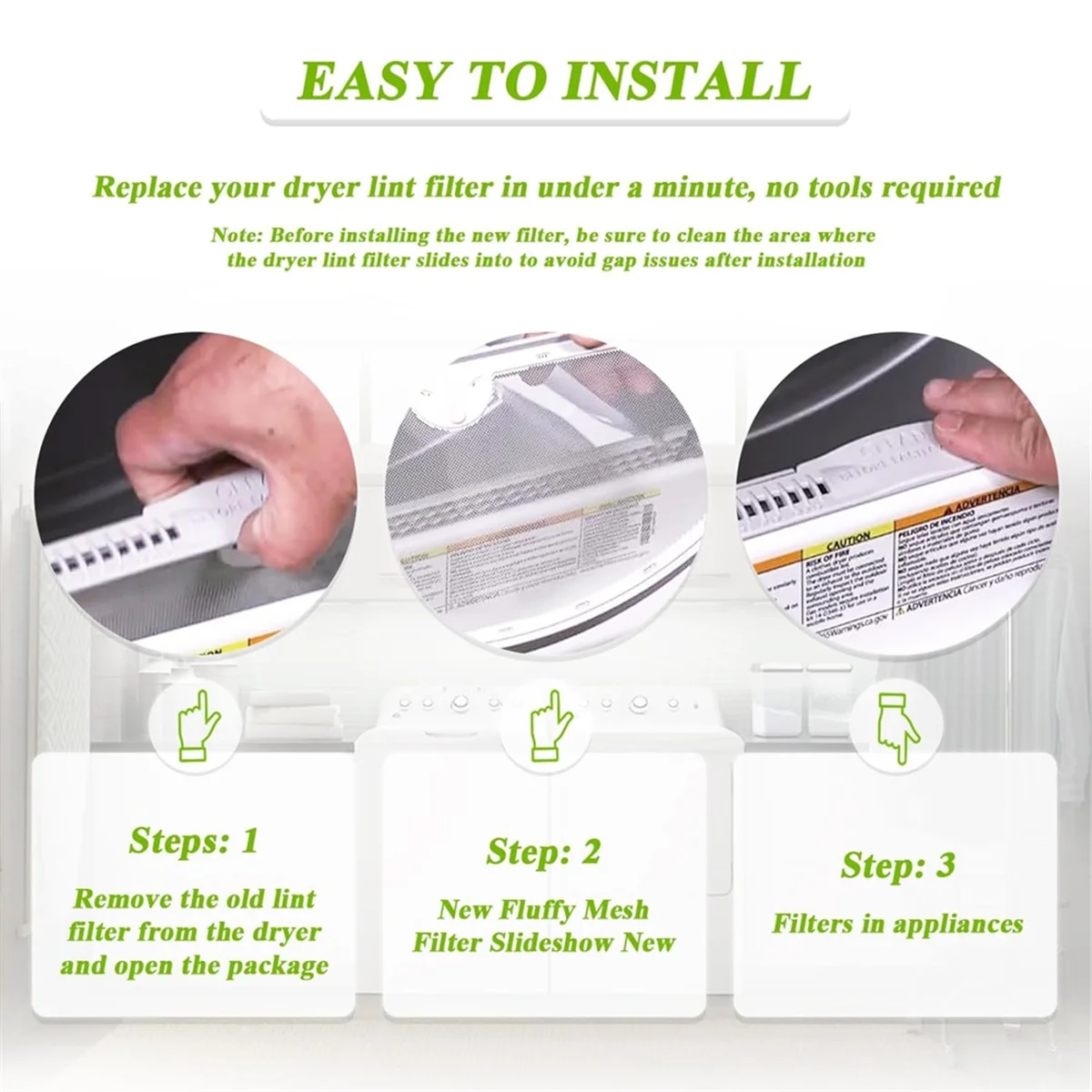 

AT59 WE03X23881 Фильтр для ворса сушильной машины с заменой щетки для очистителя для сушилки GE/Hotpoint GTD65EBSJ3WS GTD33EASK0WW