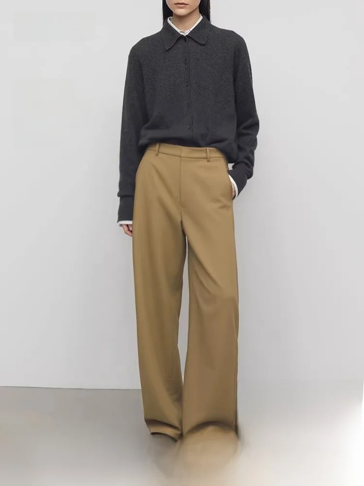 

Весна 2026: Женские повседневные брюки с широкими штанинами, утягивающие, скрывающие недостатки фигуры, свободного кроя, из полиэфирного волокна