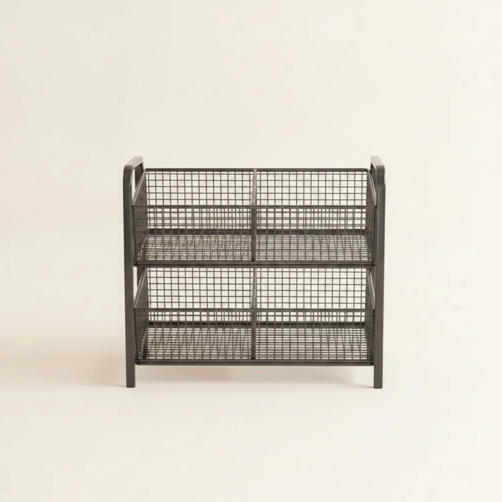 Wire Storage Basket Cart Compact Two-Tier Storage Cart Furniture Multi-Purpose Rust-Resistant for Bathroom, Kitchen