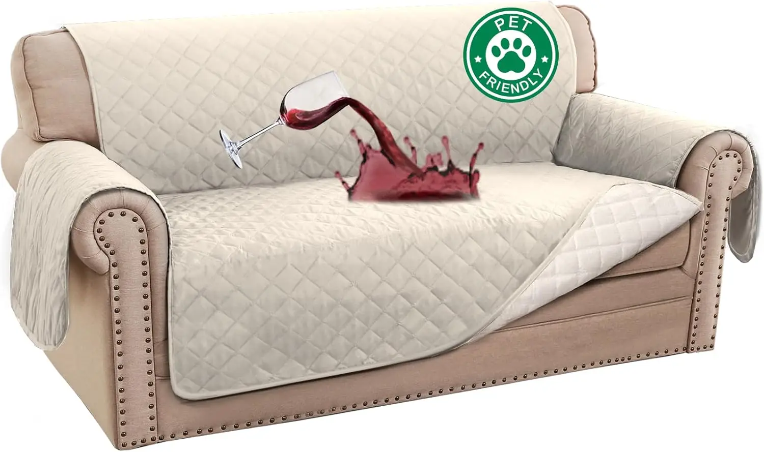 

100% Waterproof Couch Cover Sofa Covers For 2 Cushion Couch Loveseat Covers Triple Non-Slip Couch Cover For Dogs Washable