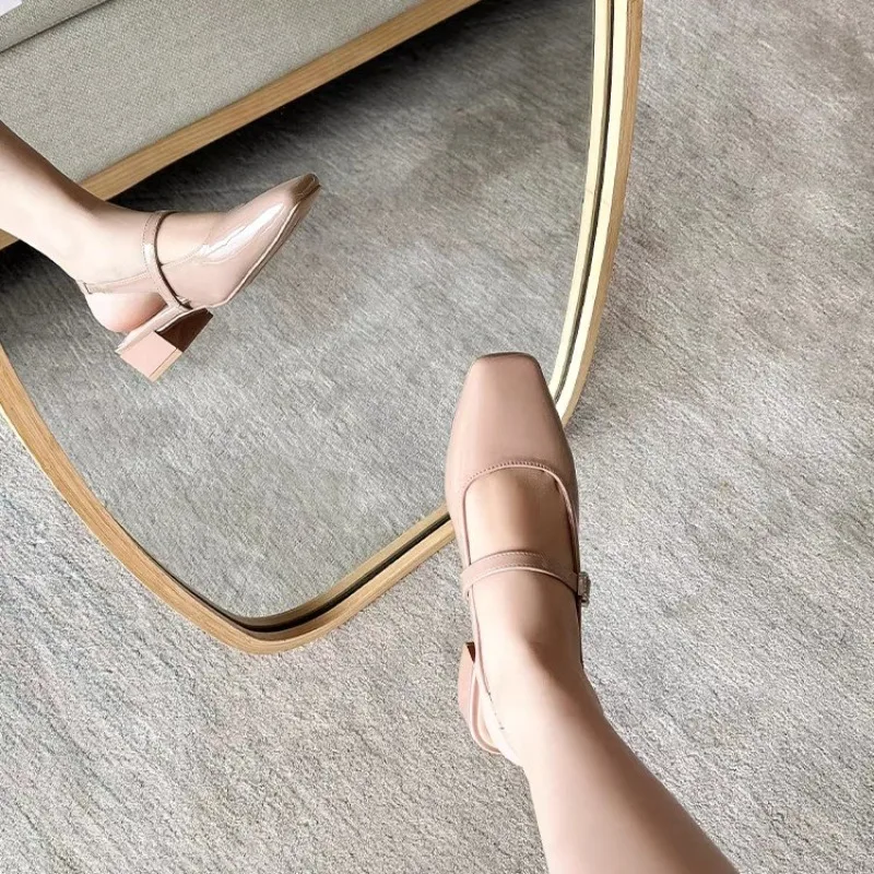 High-Heel-Sandale für Damen, hochhackige Leder-Rome-Slides, PU-Lackleder-Sandalen, Damen-High-Heels, hochhackige PU-Slides