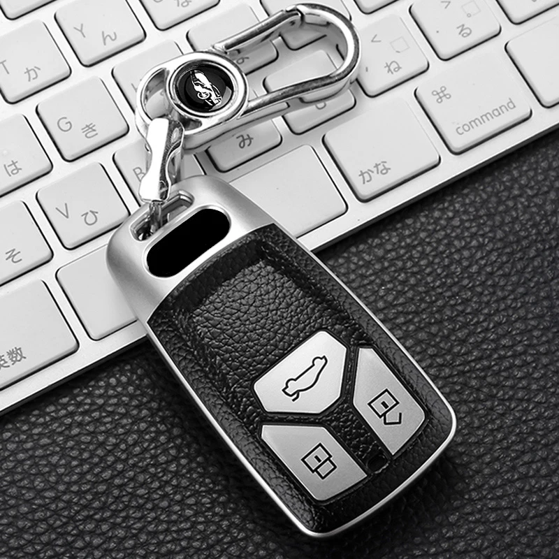 

Leather Style Car Remote Key Case Cover Shell For Audi A4 B9 A5 A6 8S 8W Q5 Q7 4M S4 S5 S7 TT TTS TFSI RS Protector Fob Keyless