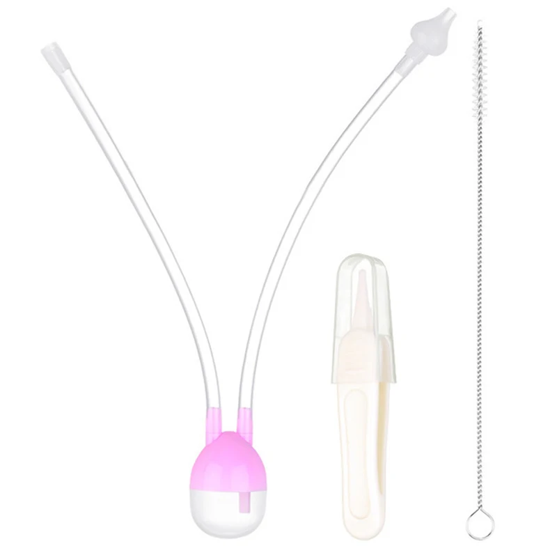 3pcs/set Silicone Baby Nose Cleaner Newborn Vacuum Suction Nasal Aspirator Set Infants Medicine Dropper Accessories Kids Care