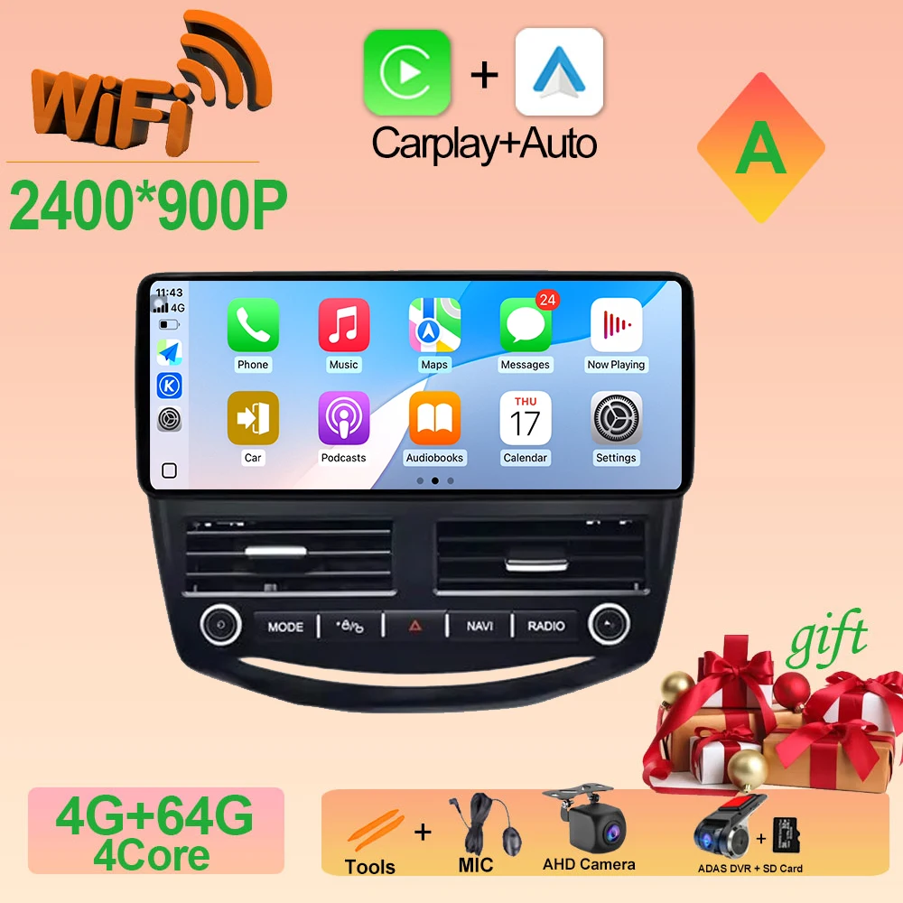 2400*900P Voor Ford Focus 3 2012-2018 GPS Navigatie DSP Android 15 Draadloze CarPlay Autoradio multimedia 4G + WIFI Gereedschap Auto