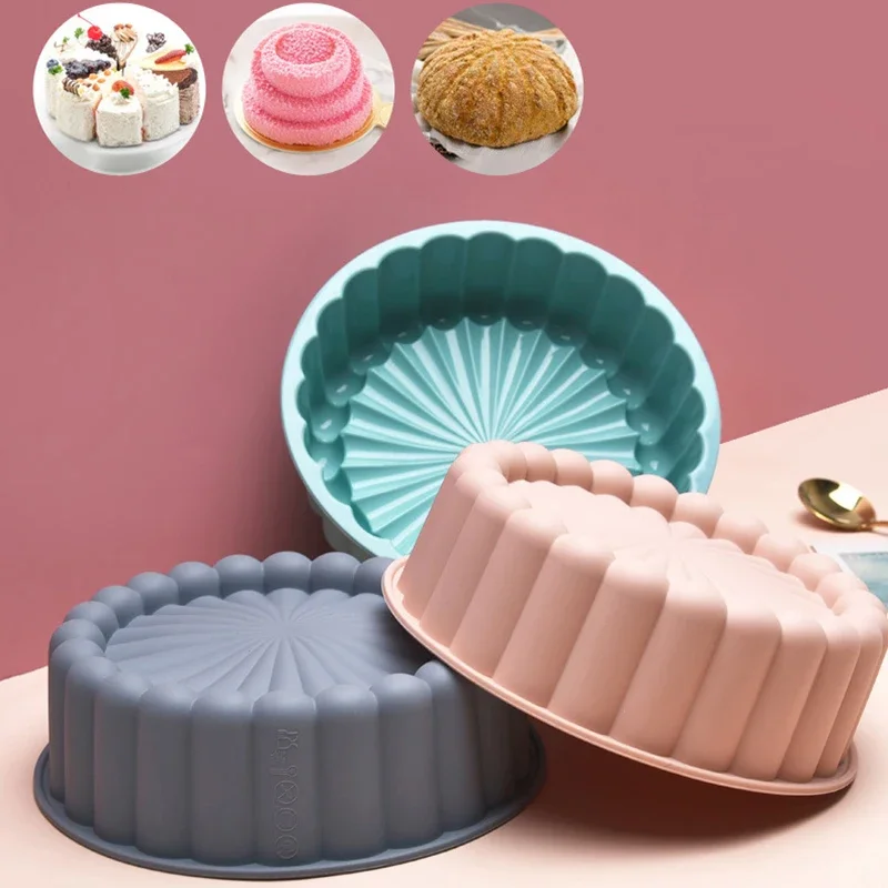 Round Silicone Charlotte Cake Pan Strawberry Shortcake Baking Pan Mary Ann/Ballerine Cakes Pan Sponge Flan Mold