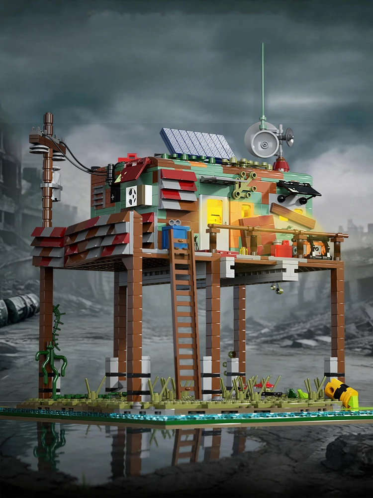 Kreativer Klassischer Filmszenen-Baustein: Weltuntergang-Kontaktstation, Konstruktionsbaustein, Lehrreiches Spielzeug mit Licht als Geschenk – Detail 1