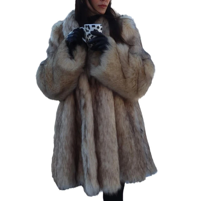 Long-sleeved Faux Fur 2025 Winter Comfort, Leisure and Warmth Women's Coat