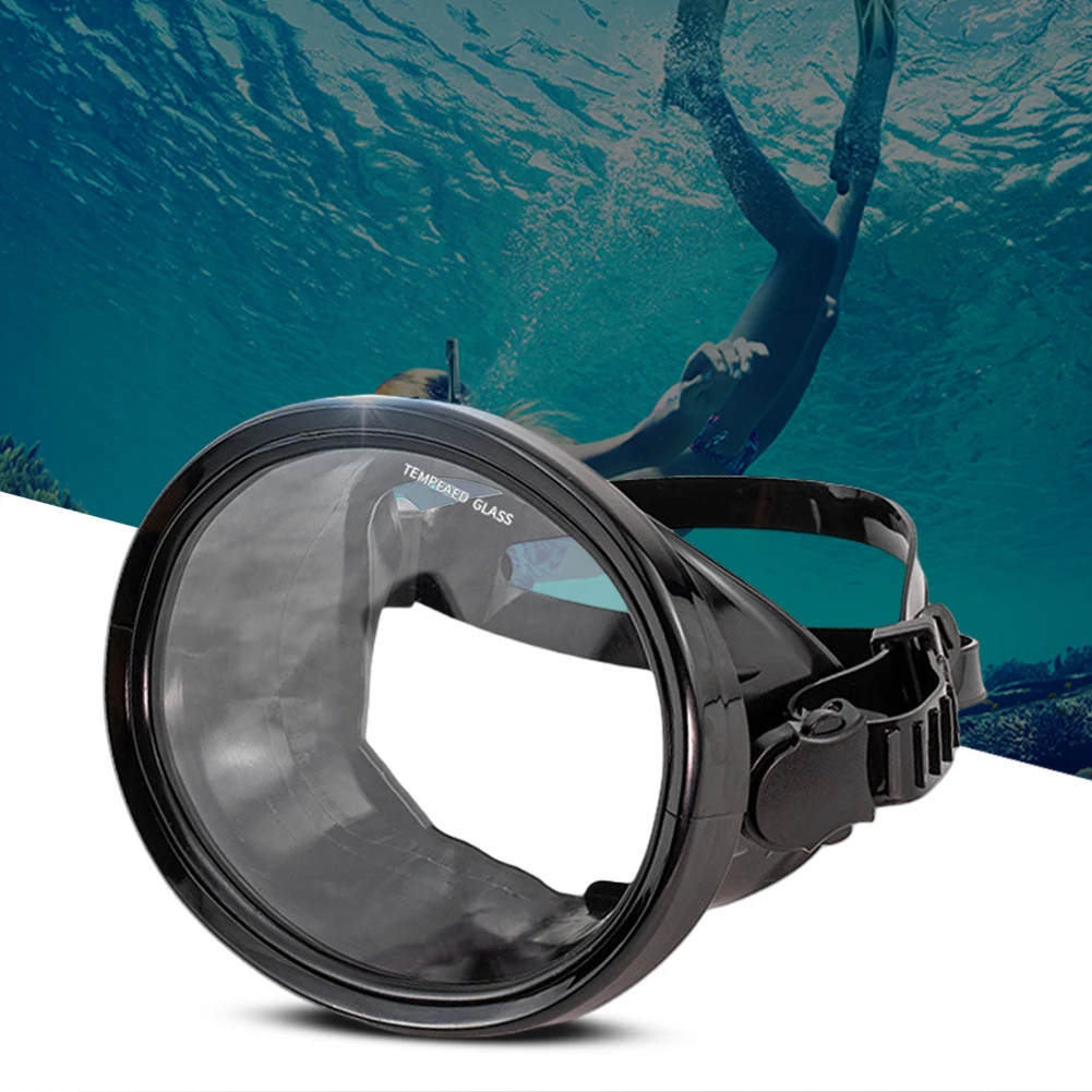Maschera subacquea ovale Maschera subacquea a lente singola Lente in vetro temperato Maschera acqua per apnea Anti-perdite regolabile per avventure subacquee
