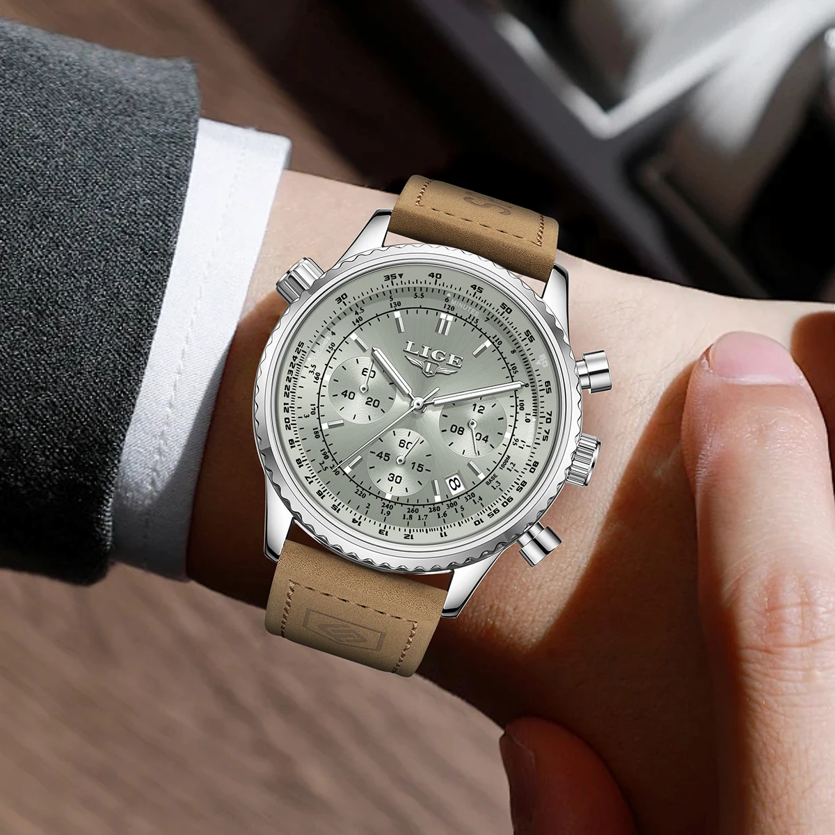 LIGE Teenagers Sport Wristwatch Waterproof Luminous Date Chronograph Man Watch Stainless Steel Luxury Fashion Quartz Men Watches