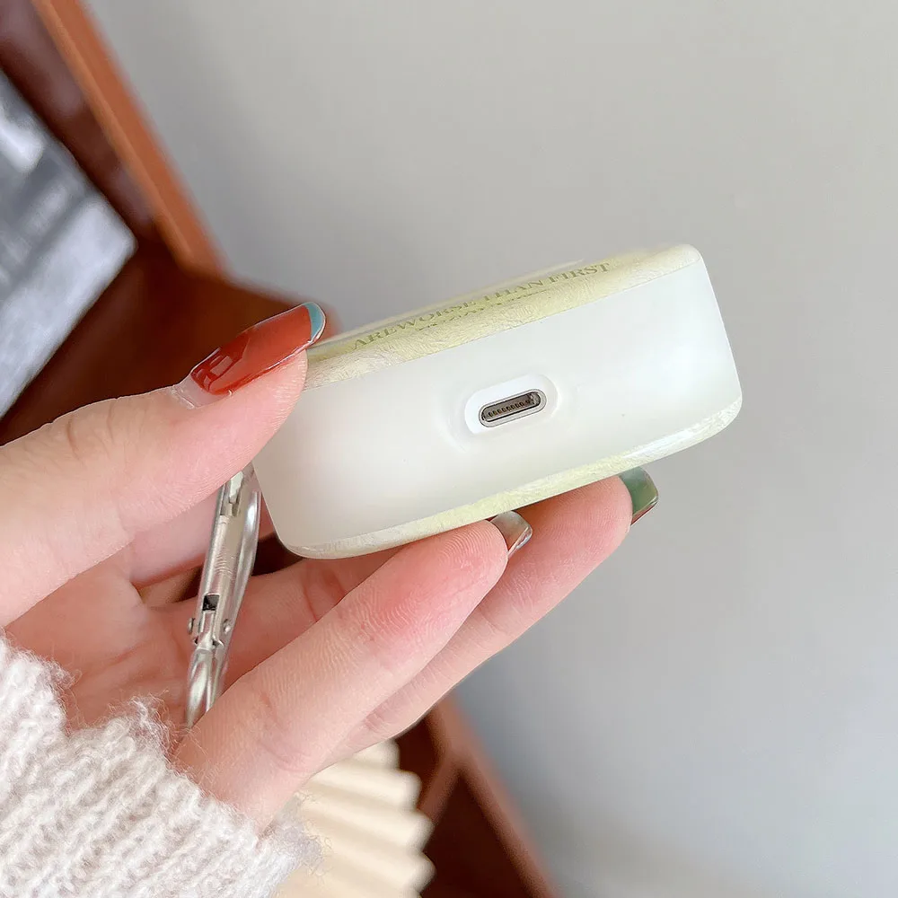 Gradient Xanh Hào Quang Dành Cho Tai Nghe AirPods Pro 2 Đáng Yêu Dành Cho Không Khí Quả 2 3 Cao Cấp Thế Hệ Mới Tròn Vỏ tai Nghe Chụp Tai Phụ Kiện