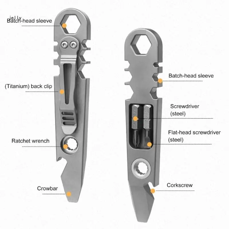 Outdoor Tool Wrenches Pocket Pry Bar Self Defences Security Gadget Pendants 448C