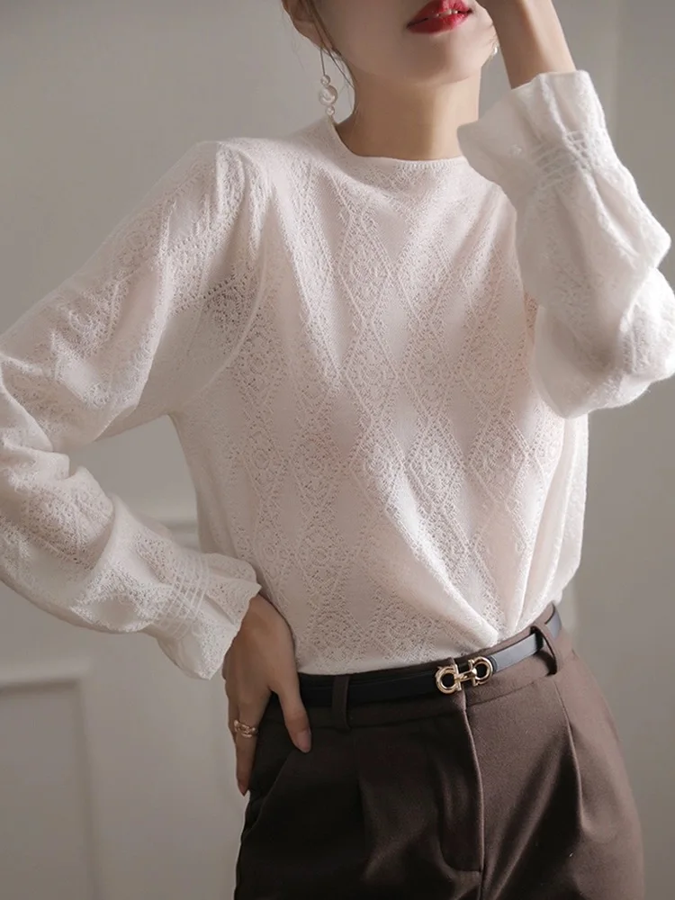 2023 New Fashion Cashmere Sweater Women hollow out Knitted Sweater O-Neck Long Sleeve Pullover Women