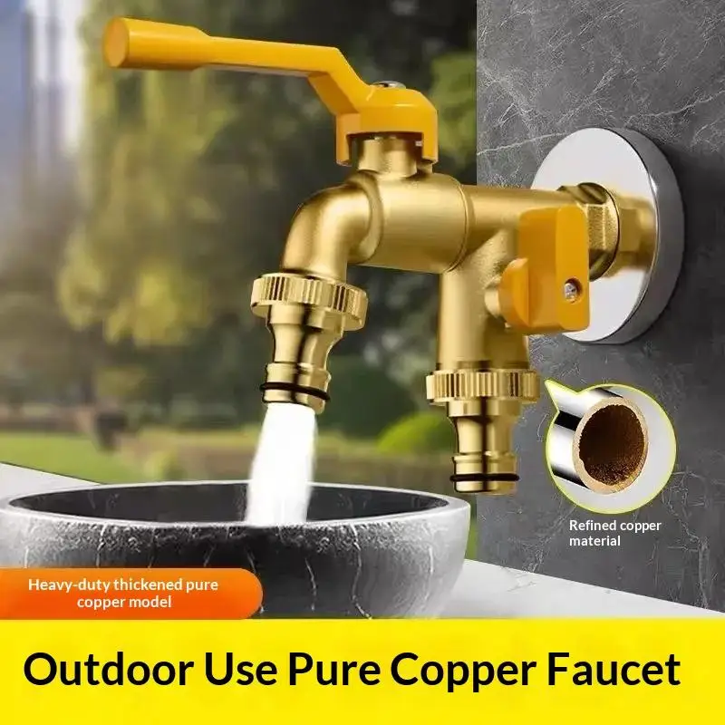 1 Set High Quality One In Two Out Outdoor Courtyard Antifreeze Faucet Joint Tap Water Thickened Antifreeze Faucet