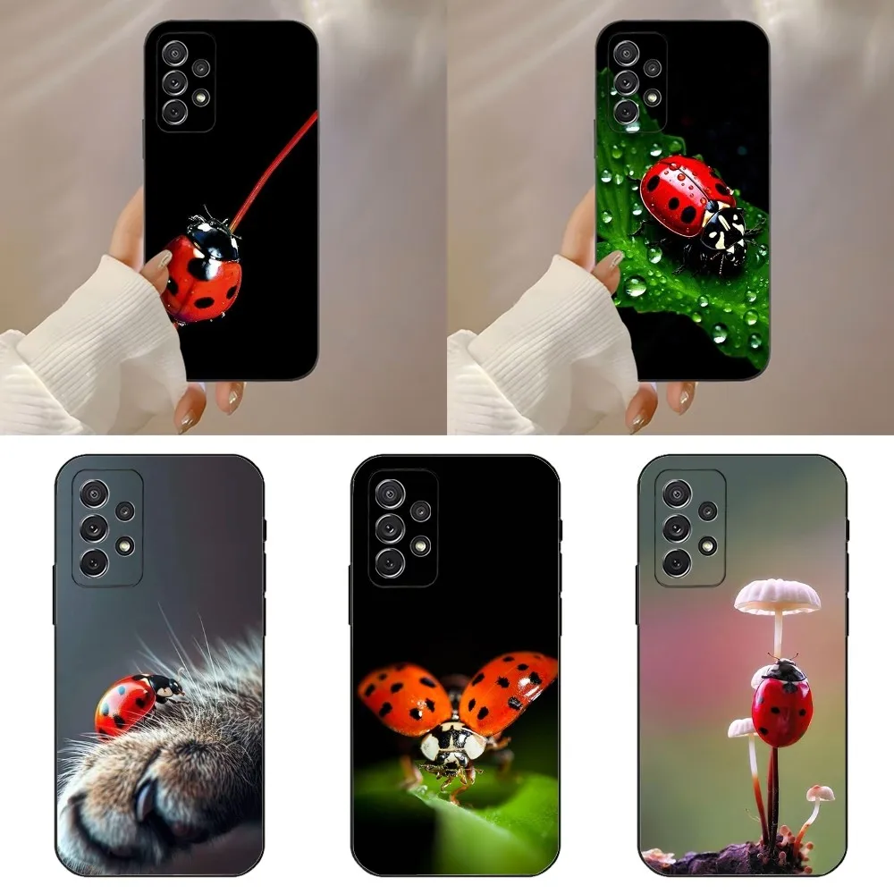 Ladybug SevenStar Phone Case For Samsung Galaxy A91,A80,A73,A72 ,A71,A53A52,A32 ,A31A22,A21s,A20,Black Cover