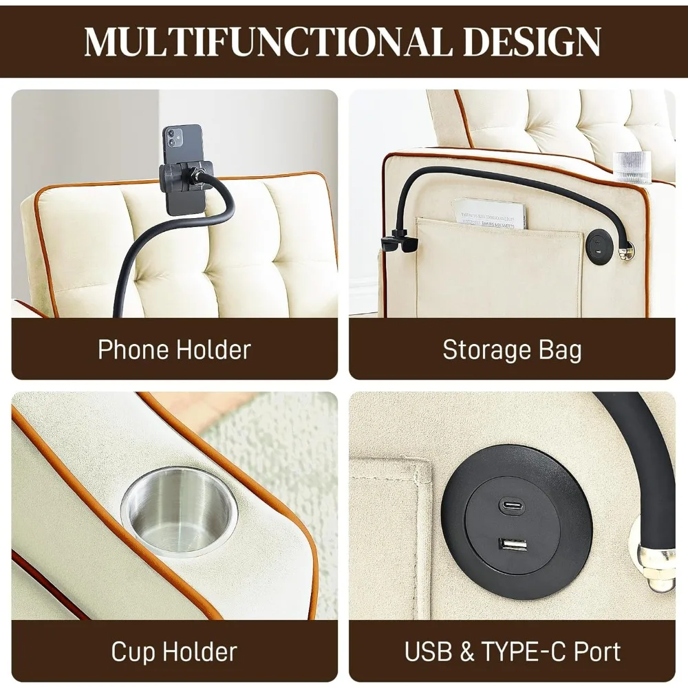 현대식 접이식 소파 의자, 풀아웃 침대, 조절 가능한 등받이, 편안한 휴식을 위한 쉐즈 라운지 디자인