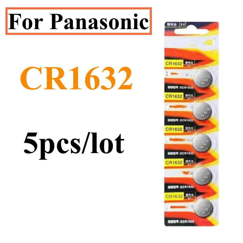 5pcs For Panasonic CR1632 CR 1632 ECR1632 DL1632 Button Batteries Cell Coin Lithium Battery For Watch Electronic Toy