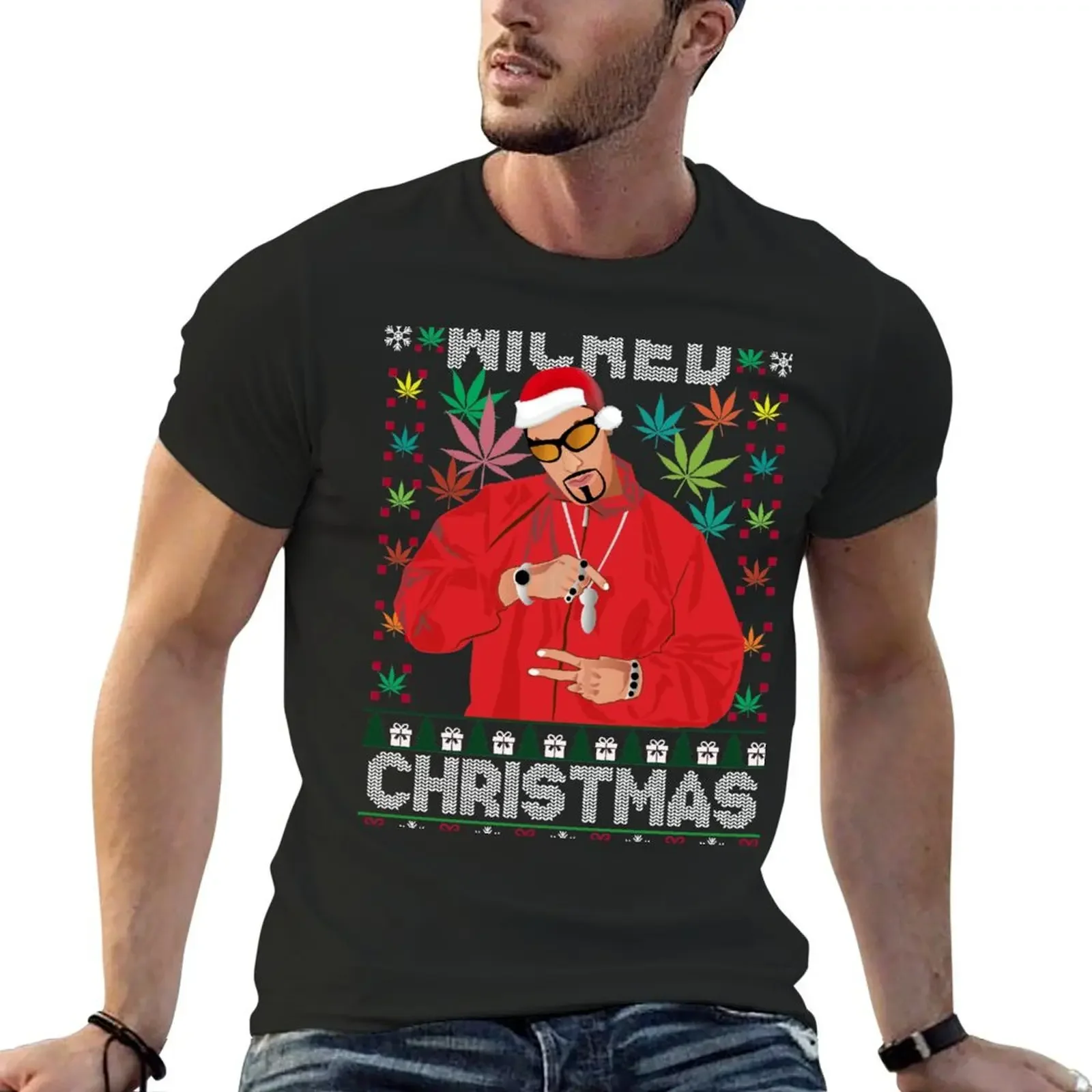 Ali G Funny Christmas Novelty Wicked Christmas sweater jumper T shirt T-Shirt hippie clothes t shirt men 100℅ cotton