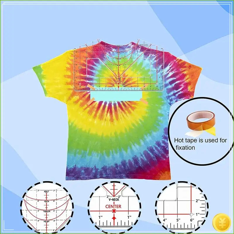 

Линейка для футболки для выравнивания винила, линейка для футболки с центральным дизайном, инструмент для измерения футболки с термолентой