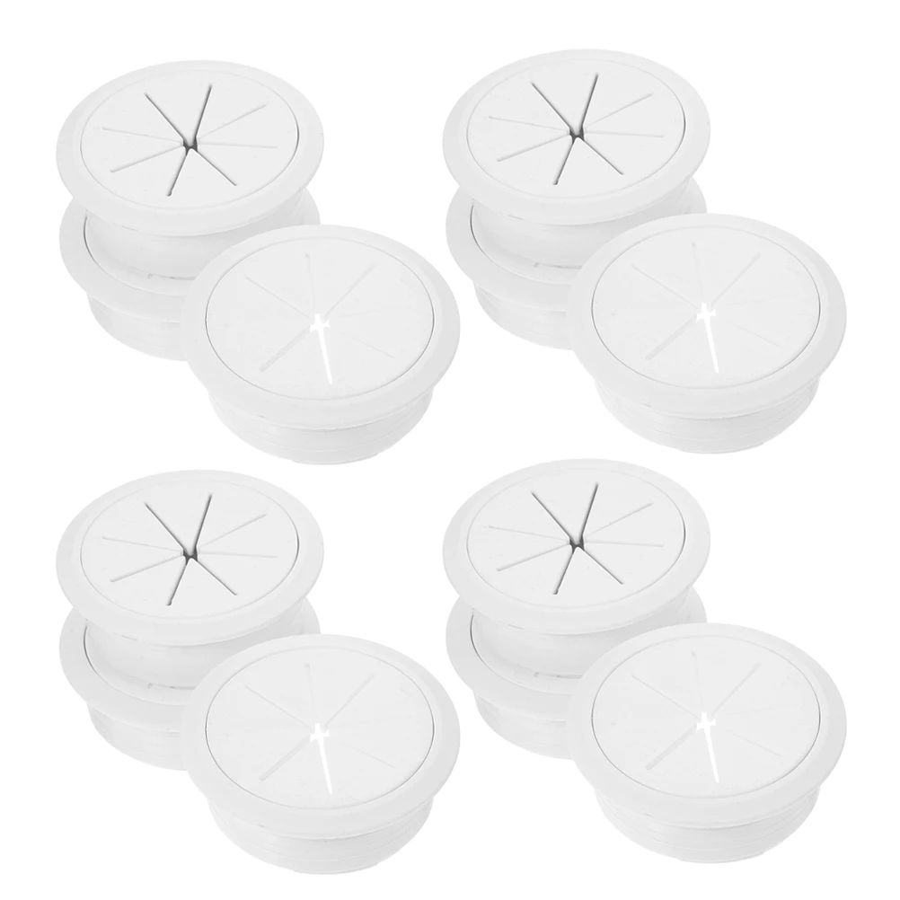 

20pcs Round Cable Hole Cover Desktop Wire Organizer Grommet Plug For Office Desk Cord Management Cover Rubber Abs Material Desk