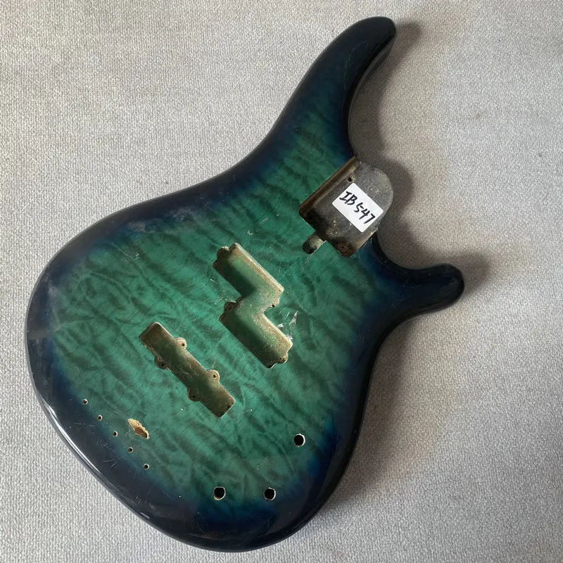 

IB547 4 Or 5 String Green Quilted Maple Top-Soild Wood Electric Guitar Bass Body PJB Pickups Trussrod From Neck Heel DIY Part
