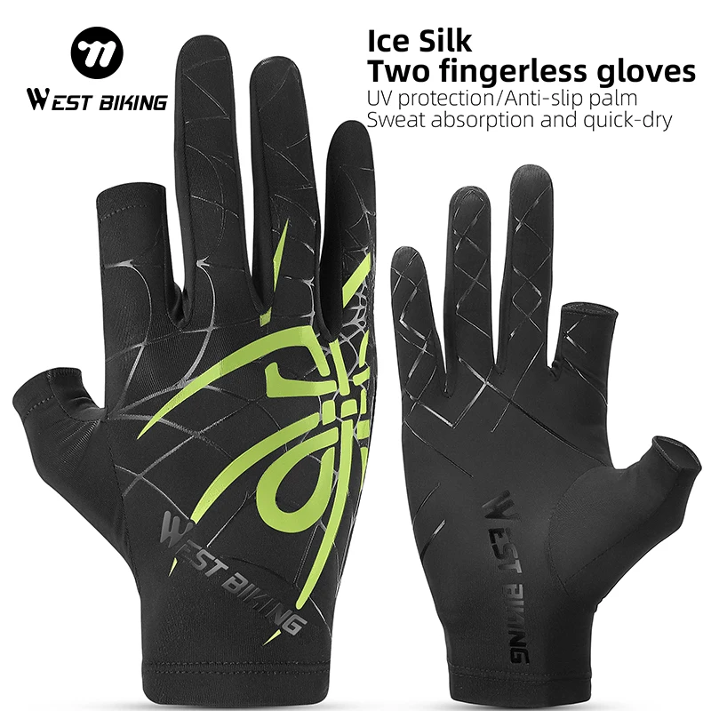 

Велоперчатки WEST BIKING Ice Silk без пальцев, противоскользящие, дышащие, летние, охлаждающие, влагоотводящие