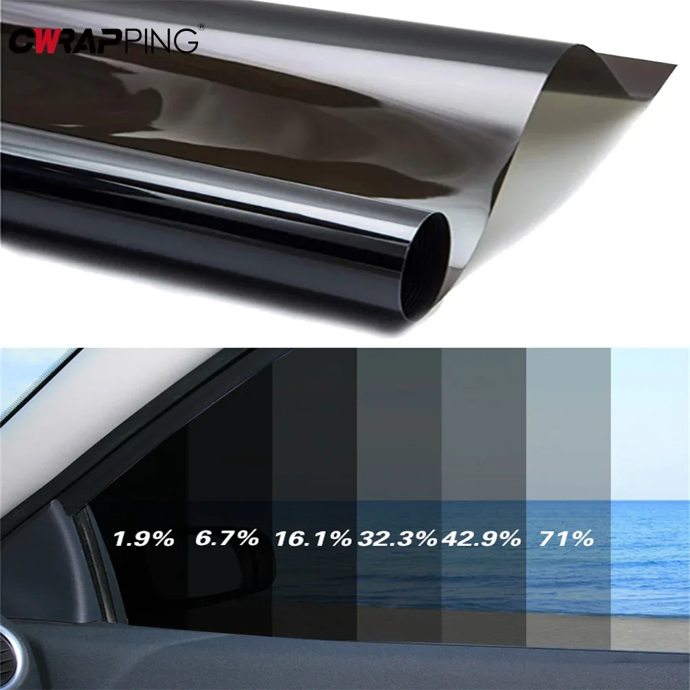 50cmx3m Black Car Window Tint Film Glass Sticker VLT 1%-50% Sun Shade Window Tinting Solar UV Protection Foils Sticker Films image 2