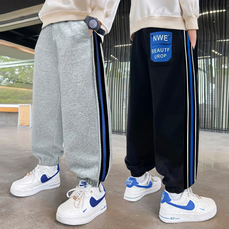 

Children New Autumn Sports Pants With Side Stripe for Teens Boy Casual Pencil Trousers Sweatpants Kids Sporty Trackpants 5-14 Y