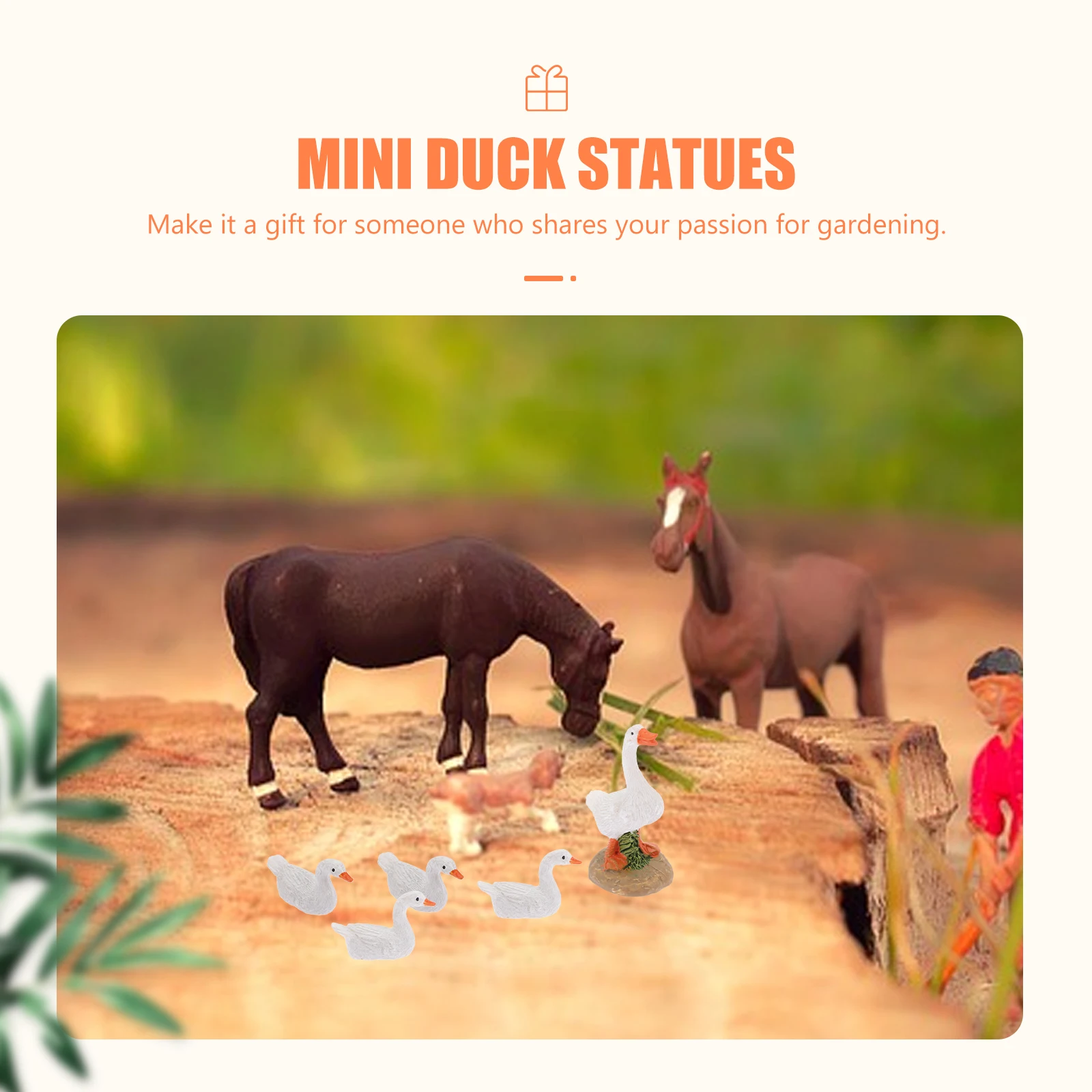 

11Pcs Resin Duck Ornaments Mini Cute Garden Decorations Bonsai Landscape Miniature Crafts Decor Mini Ornaments