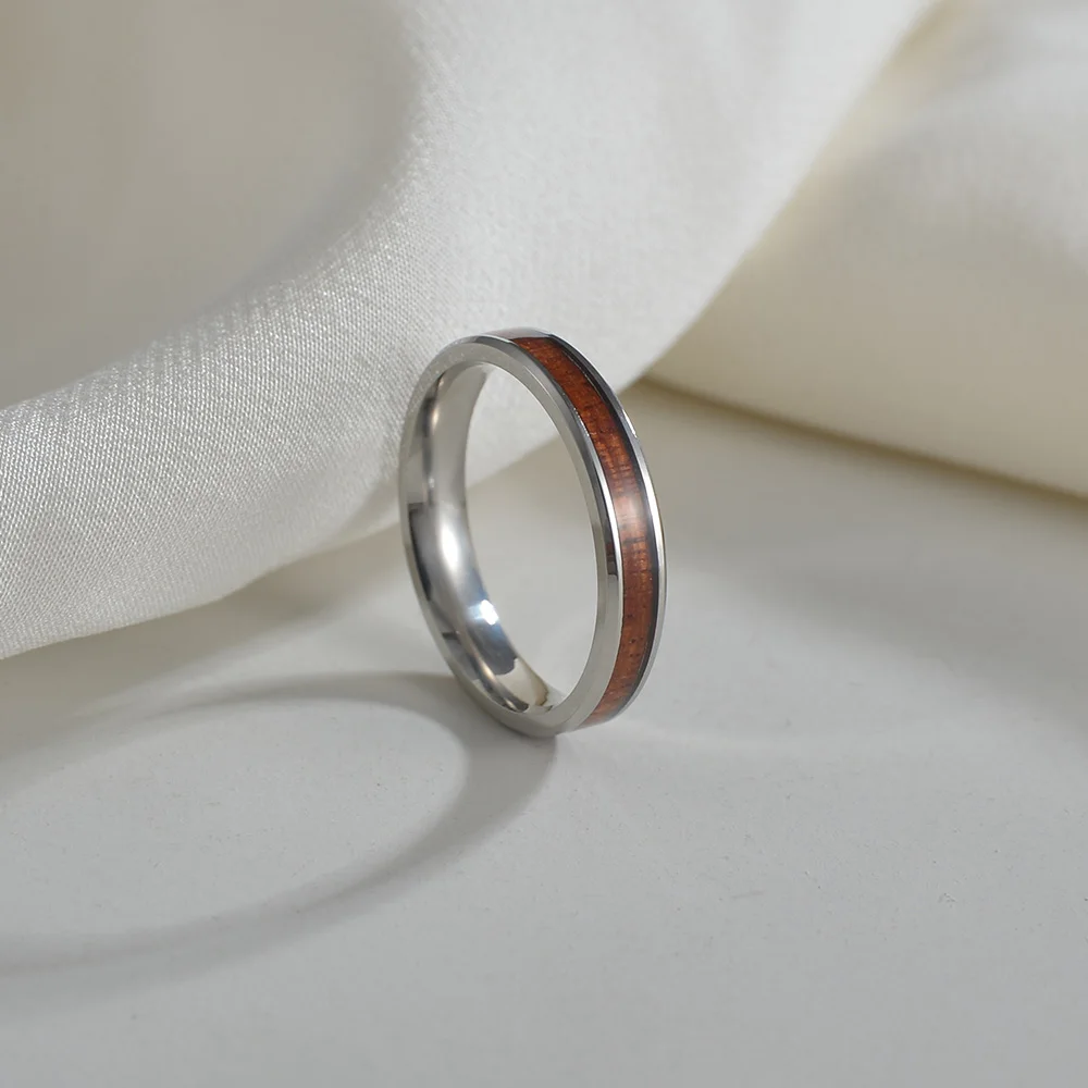 2022 New 4mm Women's Stainless Steel Wedding Ring Opal Meteorite Abalone Shell Ring Jewelry for Women's
