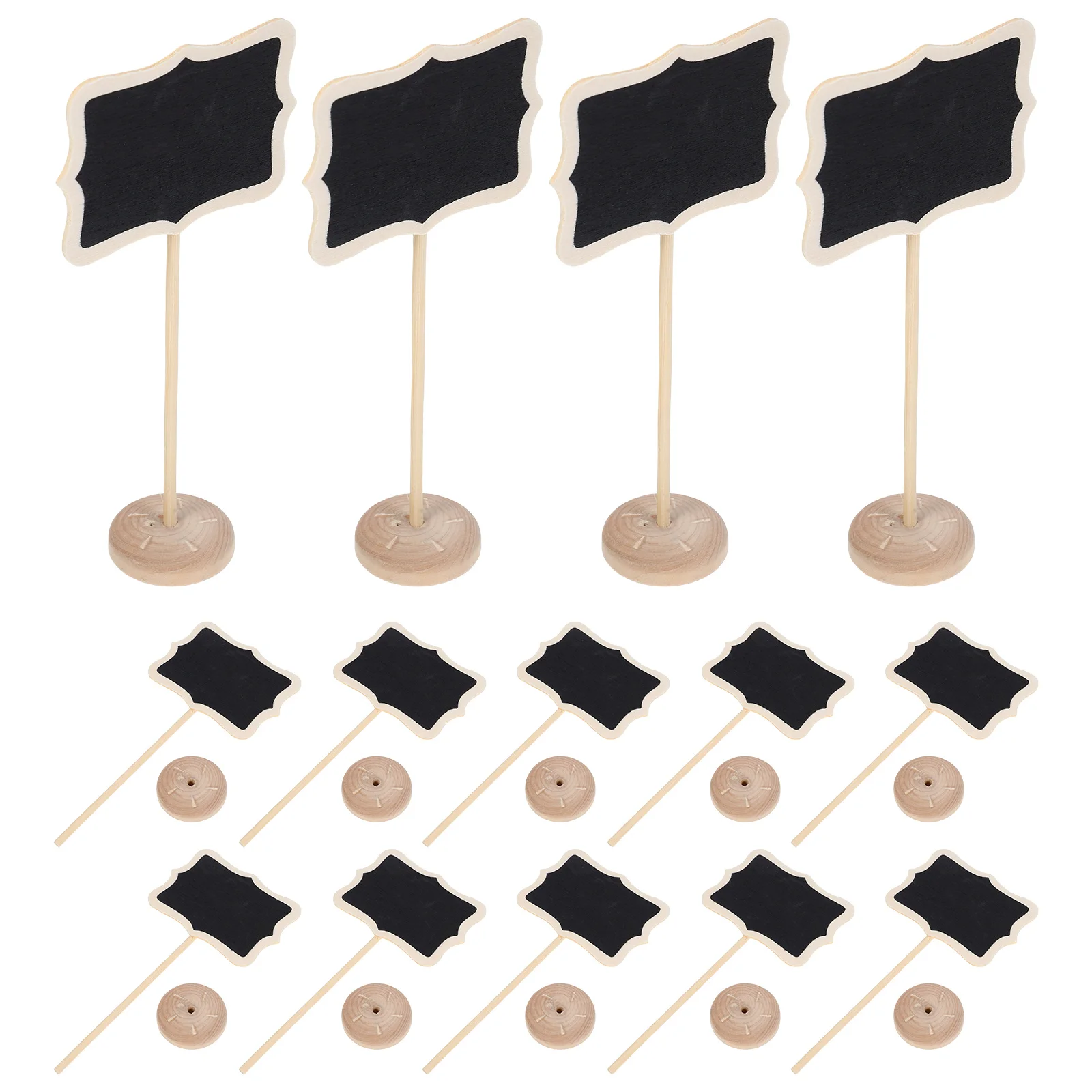 15 Pcs Small Blackboard Message Holder Romantic Mini Sign Rectangle Table Numbers Guest Messages Menu Displays Wooden Chalkboard