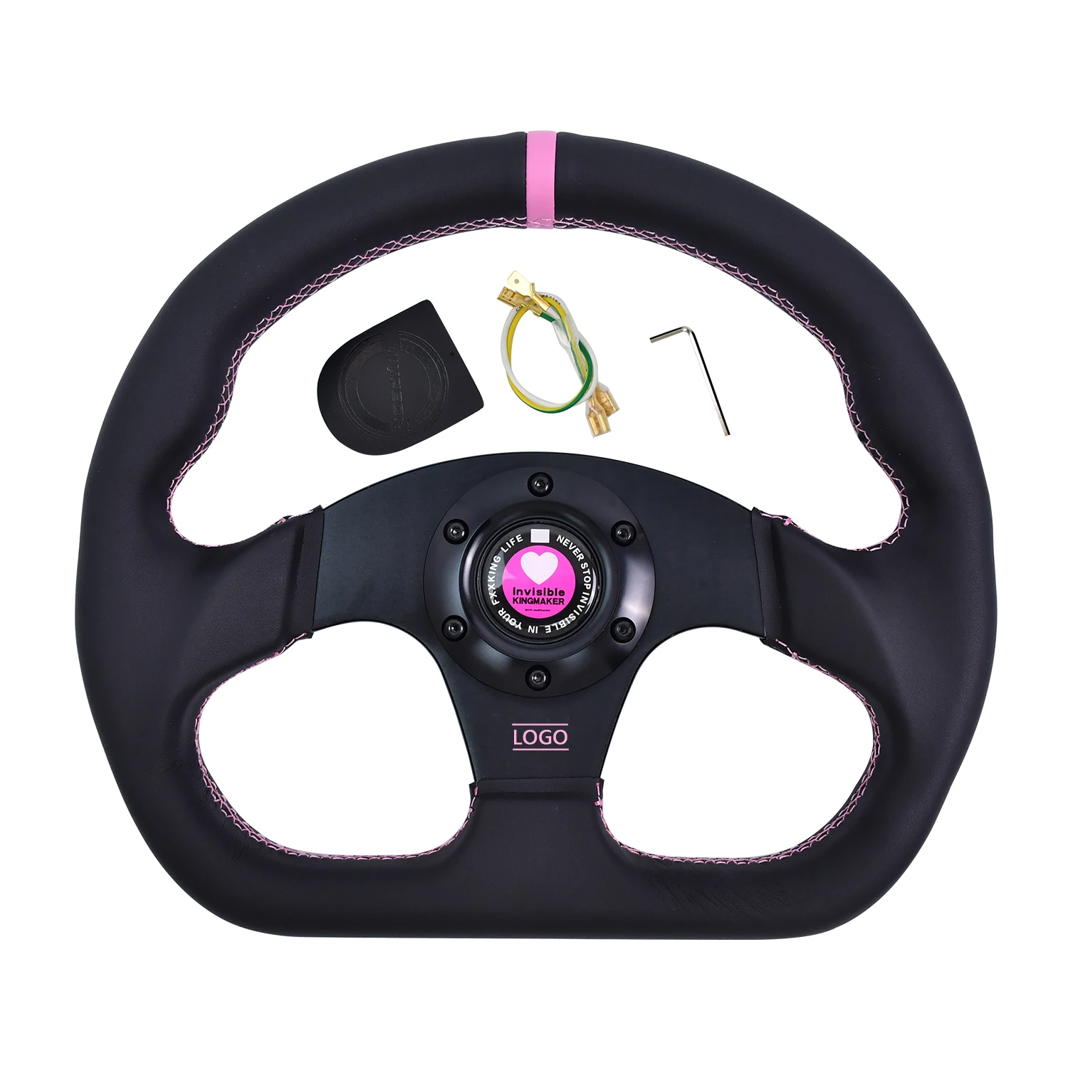 

320mm Modified Steering Wheel Microfiber Steering Wheel Pink