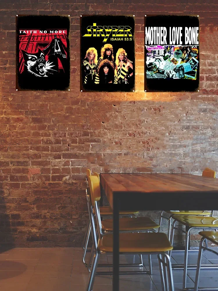 Retro Rock Band Singer Play Music Bar Restaurant Pub Plaque Vintage Tin Sign Retro Metal Sign Decorative Plaque Wall Decor